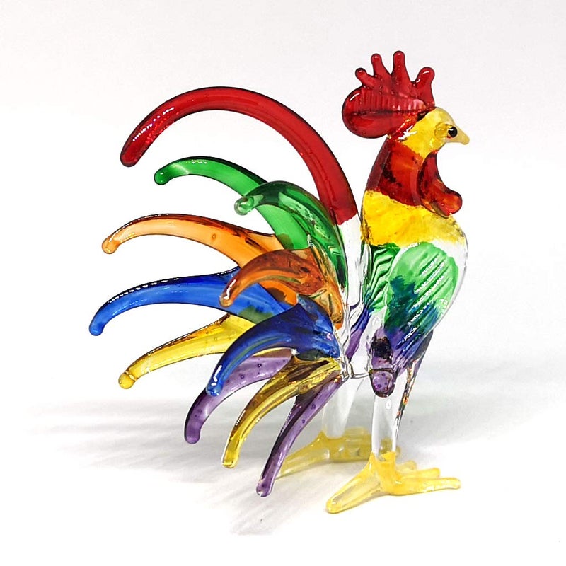 ZOOCRAFT Glass Rooster Chicken Figurine Country Kitchen Decoration Style Miniature Hand Blown Collectible Figure - Image 4
